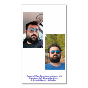 Our Work with Essilor Transitions XTRActive Style Mirrors Blue on RayBan 3025 Aviator 62mm Sunglasses ph00