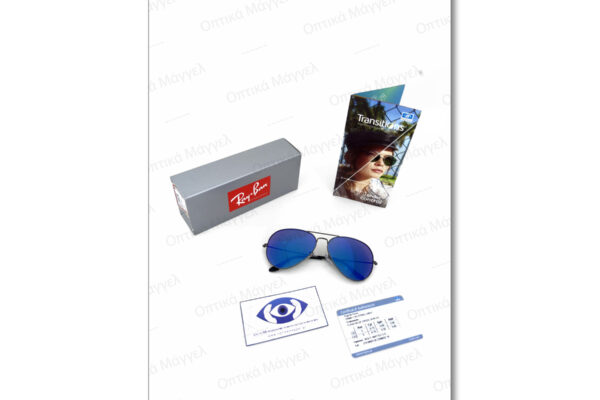 Our Work with Essilor Transitions XTRActive Style Mirrors Blue on RayBan 3025 Aviator 62mm Sunglasses ph06