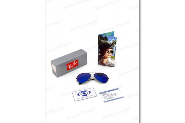 Our Work with Essilor Transitions XTRActive Style Mirrors Blue on RayBan 3025 Aviator 62mm Sunglasses ph09