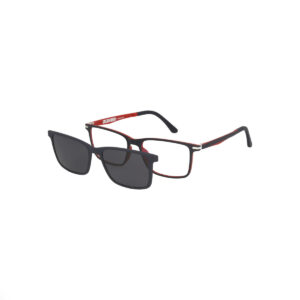 Γυαλιά οράσεως μαύρο κόκκινο με clip-on Solano CL90072c