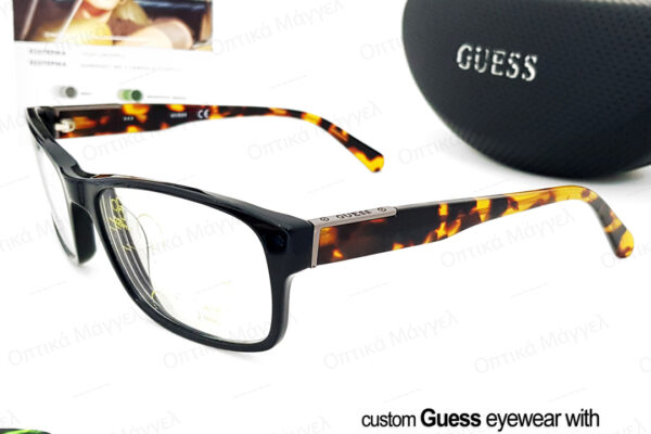 Φωτοχρωμικά γυαλιά οράσεως και μαζί γυαλιά ηλίου Guess με φακούς Essilor Varilux S Transitions XTRActive Green Crizal Sapphire 360 UV
