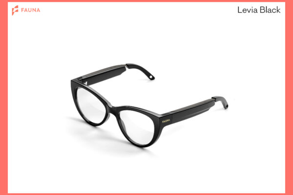 Fauna Audio Glasses Levia Black Gloss with Zeiss Blue Light protection lenses