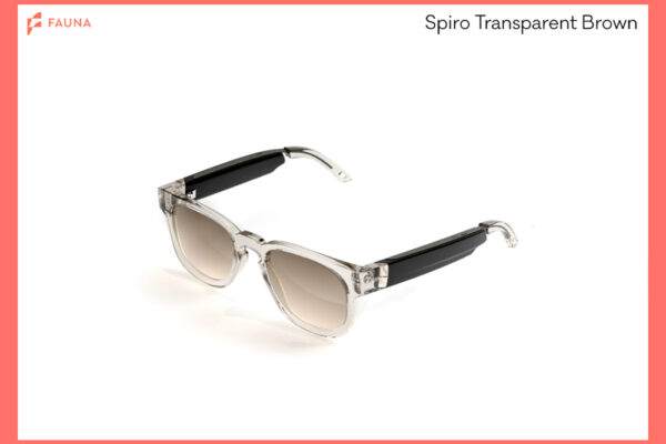 Fauna Audio Glasses Spiro Transparent Brown with Zeiss Sunlenses