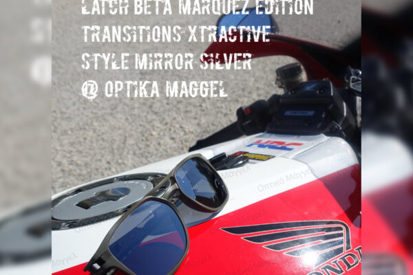Custom RX Oakley Sunglasses Latch Beta Marquez Edition with Essilor Transitions XTRActive Style Mirrors Flash Silver Crizal Sun