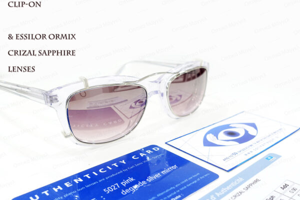 MO Eyewear with Essilor Sapphire RX lenses and custom clip-on with Zeiss Sunlenses 7810