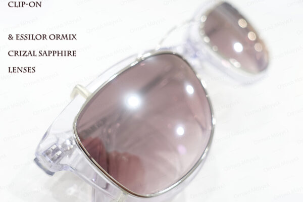 MO Eyewear with Essilor Sapphire RX lenses and custom clip-on with Zeiss Sunlenses 7811