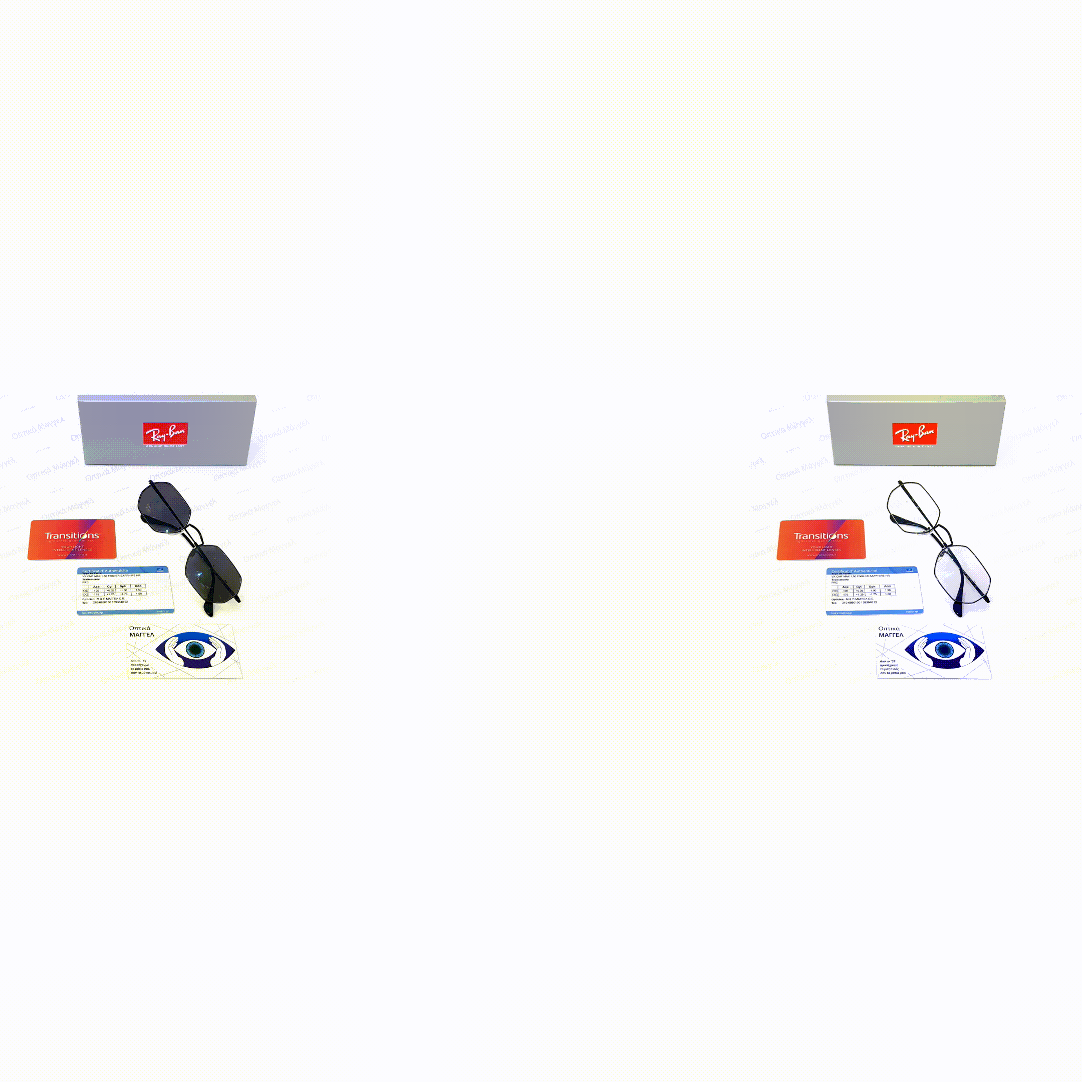 Perfection! Essilor Varilux Comfort Max Transitions XTRActive Polarized Crizal Sapphire HR & Ray-Ban Octagonal