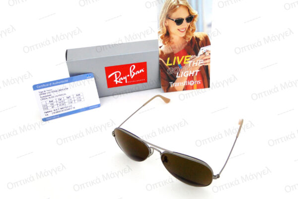 Custom RX Ray-Ban Aviator 3025 with Essilor Transitions XTRActive Brown Lenses ph7