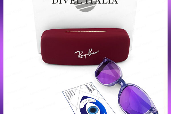 Our Work with Divel Italia Purple mirror lenses on RayBan Junior frame ph1
