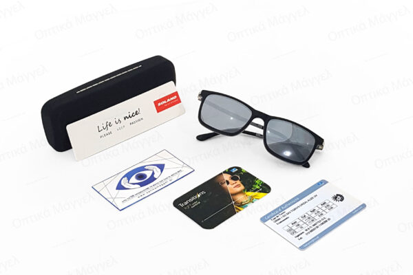 Our Work Essilor Transitions Gen Graphite Green Crizal Alize σε σκελετό Solano με clip-on photo3