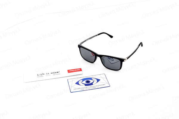 Our Work Essilor Transitions Gen Graphite Green Crizal Alize σε σκελετό Solano με clip-on photo4