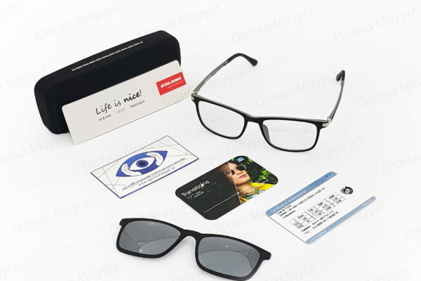 Our Work Essilor Transitions Gen Graphite Green Crizal Alize σε σκελετό Solano με clip-on photo7
